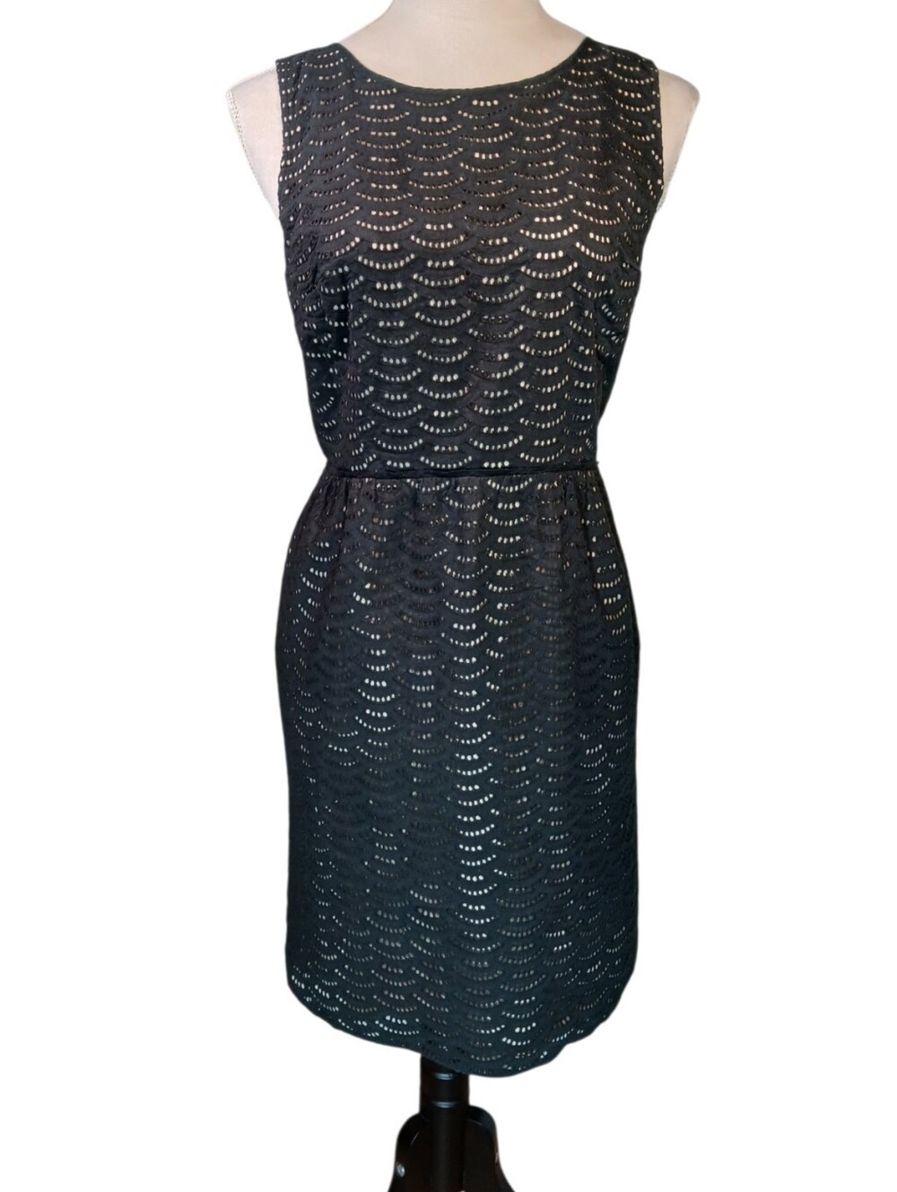 Loft 100% Cotton Sleeveless Mini Sheer Lace. Size 8